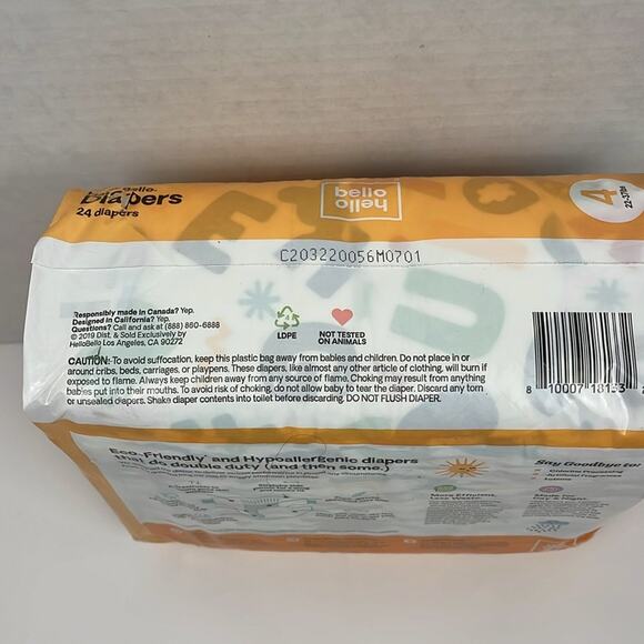 Hello Bello Diapers 24 Count Size 4 + Pampers Multi-Use Wipes 56 Count - Picture 5 of 8